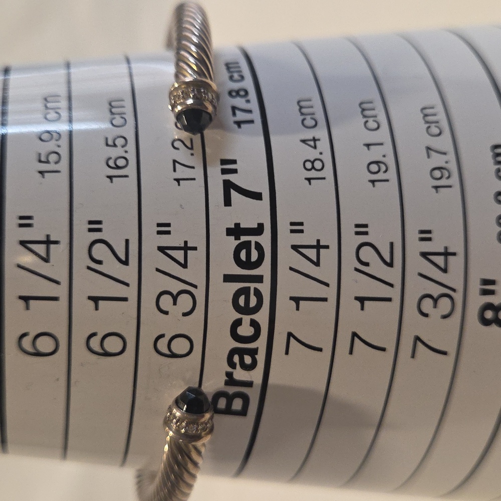 David Yurman 5mm Cable Bracelet with Hematine & Diamonds - Picture 7 of 7